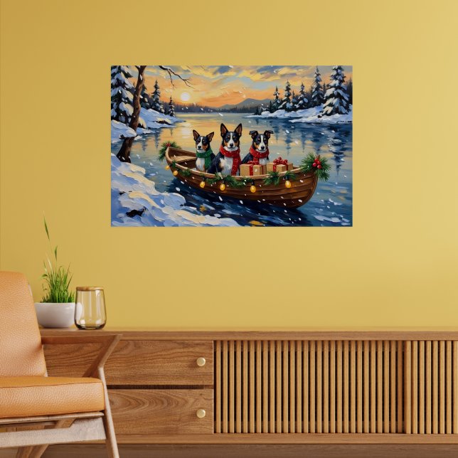 Cane Corso Christmas Boat Holiday Poster (Living Room 2)