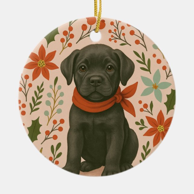 Cane Corso Christmas Ceramic Tree Decoration (Front)