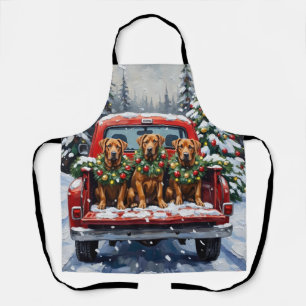 Cane Corso Christmas Red Truck Holiday Apron