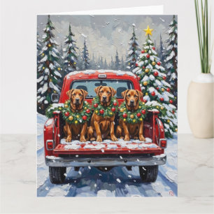 Cane Corso Christmas Red Truck Holiday Card