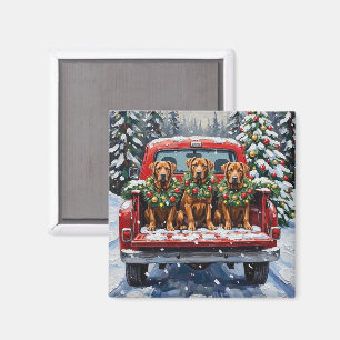 Cane Corso Christmas Red Truck Holiday Magnet
