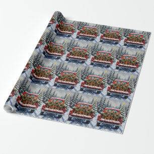 Cane Corso Christmas Red Truck Holiday Wrapping Paper