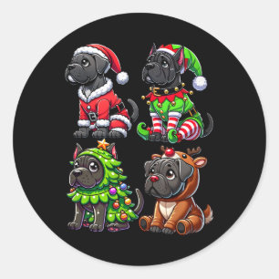 Cane Corso Christmas Tree Santa Elf Costume Dog 1 Classic Round Sticker