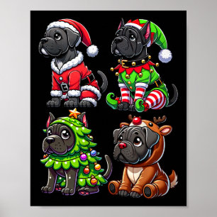 Cane Corso Christmas Tree Santa Elf Costume Dog 1 Poster