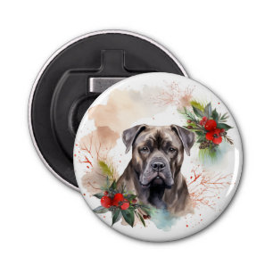 Cane Corso Christmas Wreath Festive Pup Bottle Opener