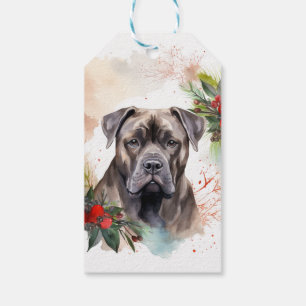 Cane Corso Christmas Wreath Festive Pup Gift Tags