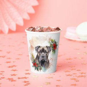 Cane Corso Christmas Wreath Festive Pup Paper Cups