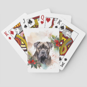 Cane Corso Christmas Wreath Festive Pup Playing Cards