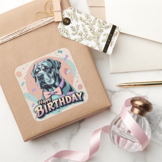 Cane Corso Colourful  Square Sticker (Gifting)