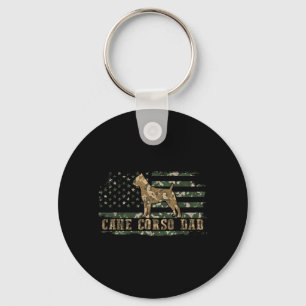 Cane Corso Dad Camo American Flag Camouflage USA Key Ring