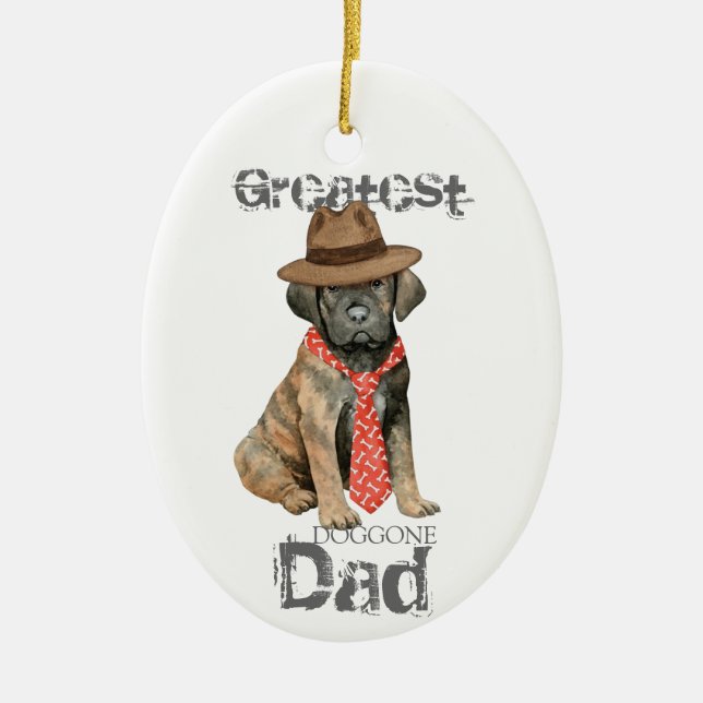 Cane Corso Dad Ceramic Ornament (Front)