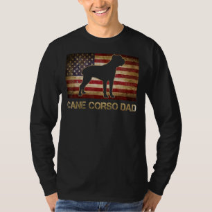 Cane Corso Dad Vintage American Flag Patriotic Dog T-Shirt