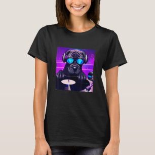 Cane Corso DJ Vaporwave Aesthetic Dog Men Boys Gi T-Shirt