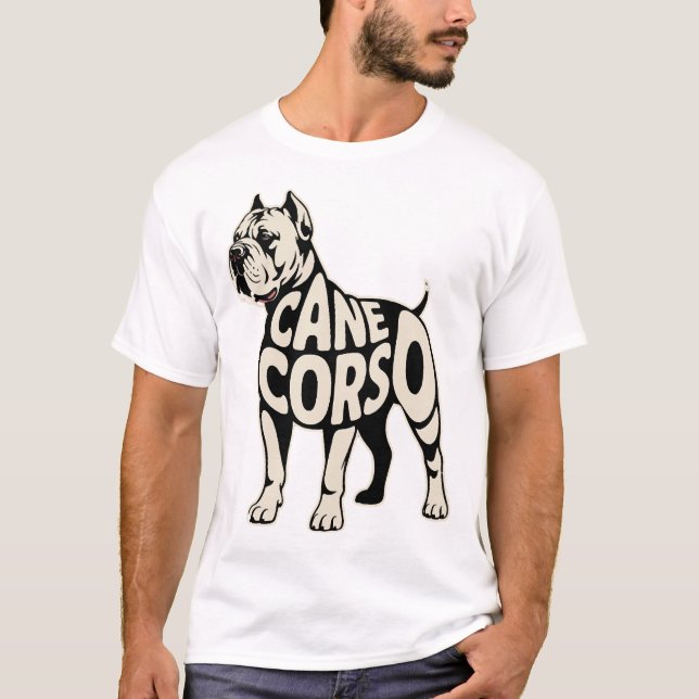 Cane Corso Dog Bold Typography Art T-Shirt (Front)