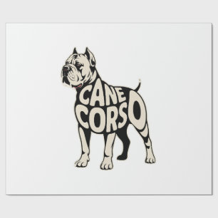 Cane Corso Dog Bold Typography Art Wrapping Paper