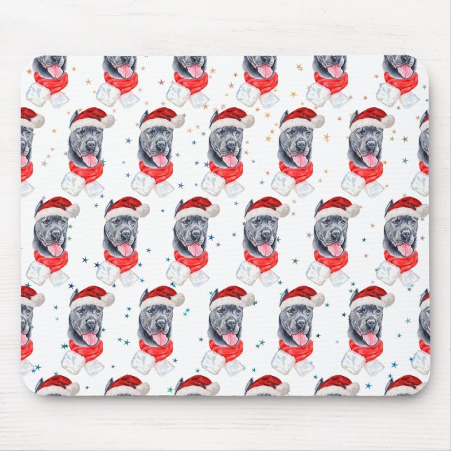 Cane Corso Dog Breed Christmas Stars Mouse Pad (Front)