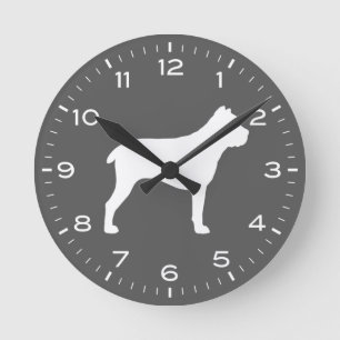 Cane Corso Dog Breed Silhouette Round Clock
