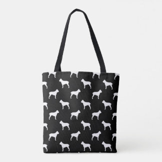 Cane Corso Dog Breed Silhouettes Patterned Tote Bag