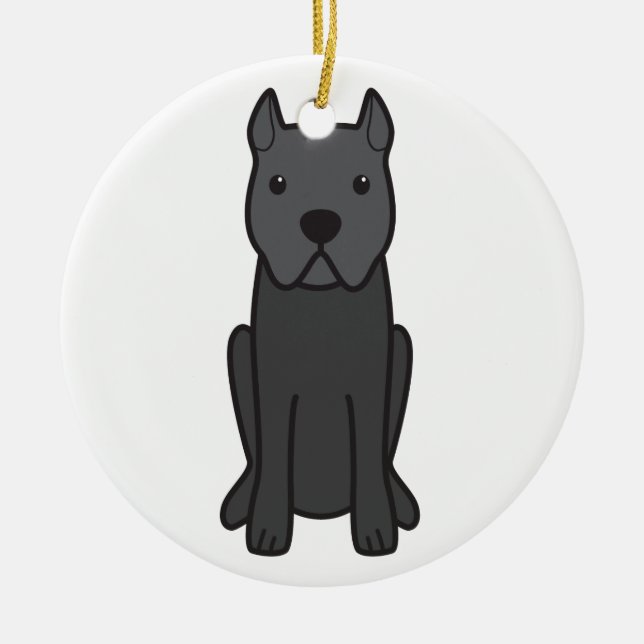 Cane Corso Dog Cartoon Ceramic Tree Decoration (Front)