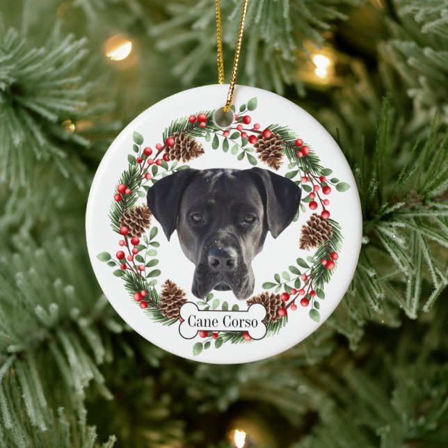 cane corso dog ceramic tree decoration (Tree)