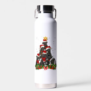 Cane Corso Dog Christmas Dog Light Tree Xmas Santa Water Bottle
