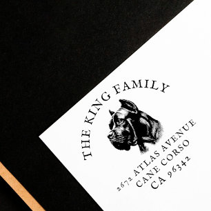 Cane Corso Dog Family Name Return Address Rubber Stamp