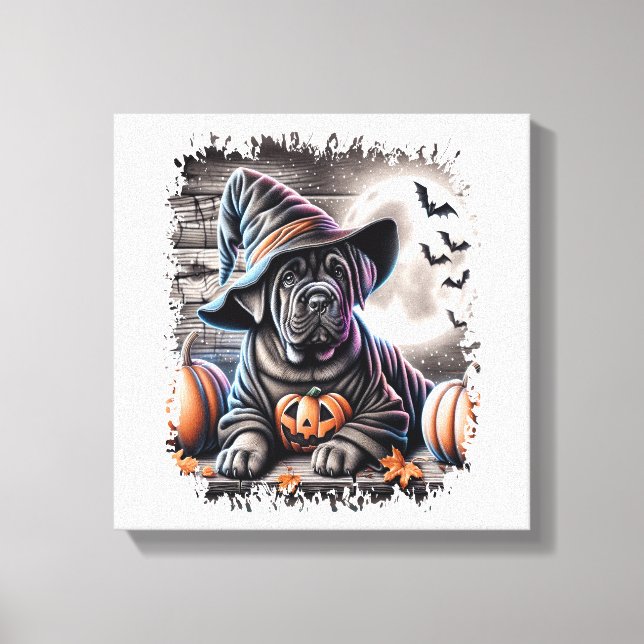 Cane Corso Dog Halloween Canvas Print (Front)