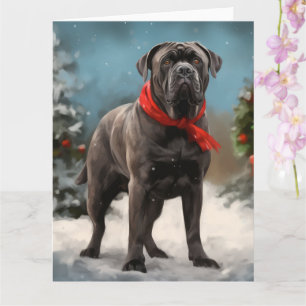Cane Corso Dog in Snow Christmas Card