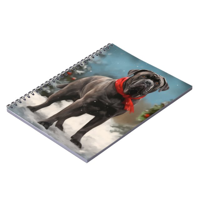 Cane Corso Dog in Snow Christmas  Notebook (Left Side)
