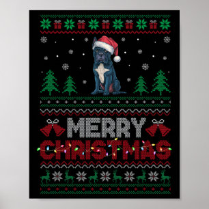 Cane Corso Dog Lovers Santa Hat Christmas Tree Lig Poster