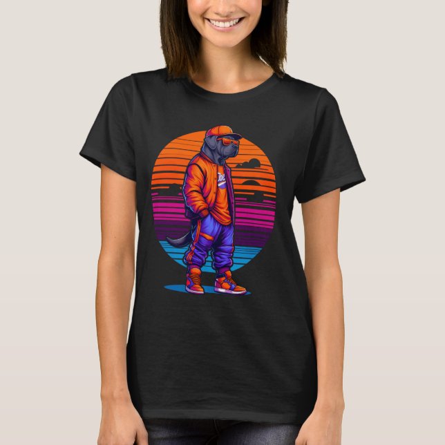 Cane Corso Dog Modern Urban Style Sunset Retro Gra T-Shirt (Front)