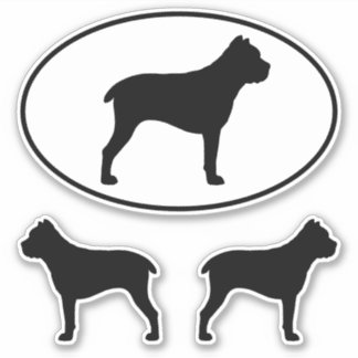 Cane Corso Dog Silhouettes Vinyl Sticker Set