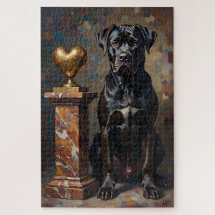 Cane Corso Dog Valentine's Day Heart Protector Jigsaw Puzzle