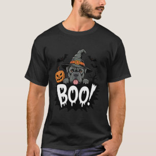 Cane Corso Dog Witch Hat Spooky Pumpkin Halloween  T-Shirt