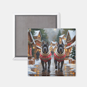 Cane Corso Dogs Christmas Snow Holiday Magnet