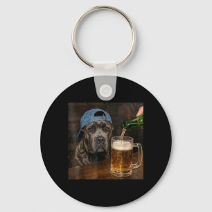 Cane Corso Drinking Beer Funny Cane Corso Dog Meme Key Ring