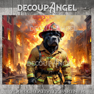 Cane Corso - Firefigheter - Decoupage -  Tissue Paper