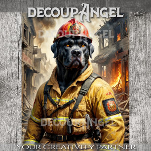 Cane Corso - Firefigheter - Decoupage -  Tissue Paper