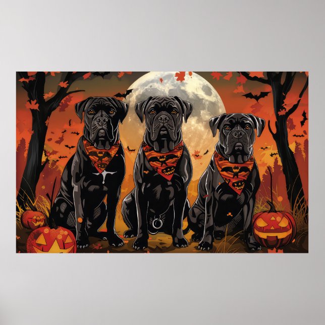 Cane Corso Halloween Spooky Poster (Front)