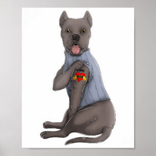 Cane Corso I Love Mum Tattoo Dog Shirt Funny Mothe Poster