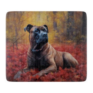 Cane Corso in Autumn Leaves Fall Inspire Cutting Board