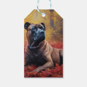 Cane Corso in Autumn Leaves Fall Inspire  Gift Tags