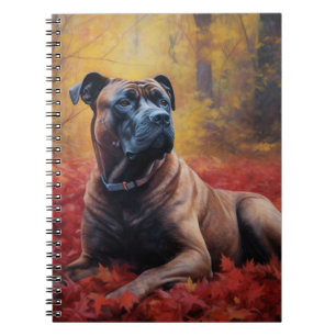 Cane Corso in Autumn Leaves Fall Inspire Notebook