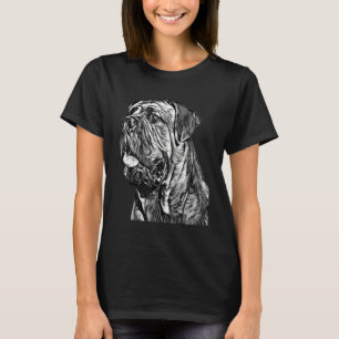 Cane Corso Italian Mastiff Black & White Dog Portr T-Shirt
