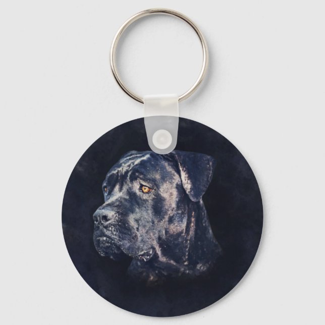 Cane Corso - Italian Mastiff Portrait Key Ring (Front)