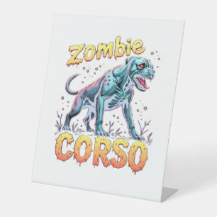 Cane Corso Italian Mastiff Zombie Dog Halloween Es Pedestal Sign