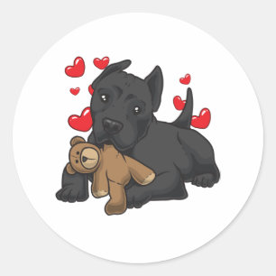 Cane Corso Italiano with stuffed animal Classic Round Sticker