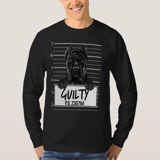 Cane Corso Mugshot Guilty Dog T-Shirt (Front)