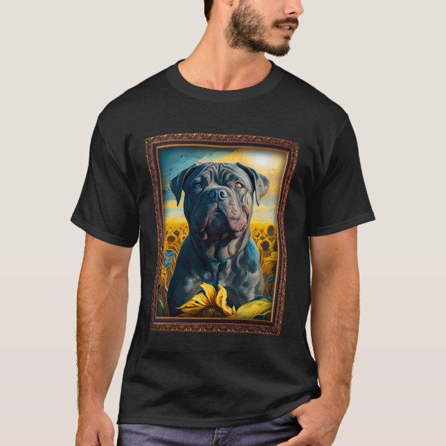 Cane Corso Painting Sunflower Flower Mom Women Flo T-Shirt (Front)