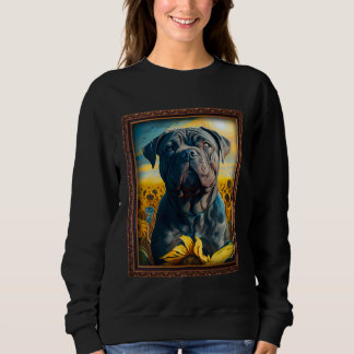 Cane Corso Painting Sunflower Flower Mum Women Flo Sweatshirt